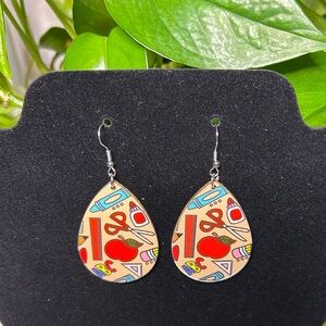 💜4for$20💜 Colorful Teacher Teardrop Earrings